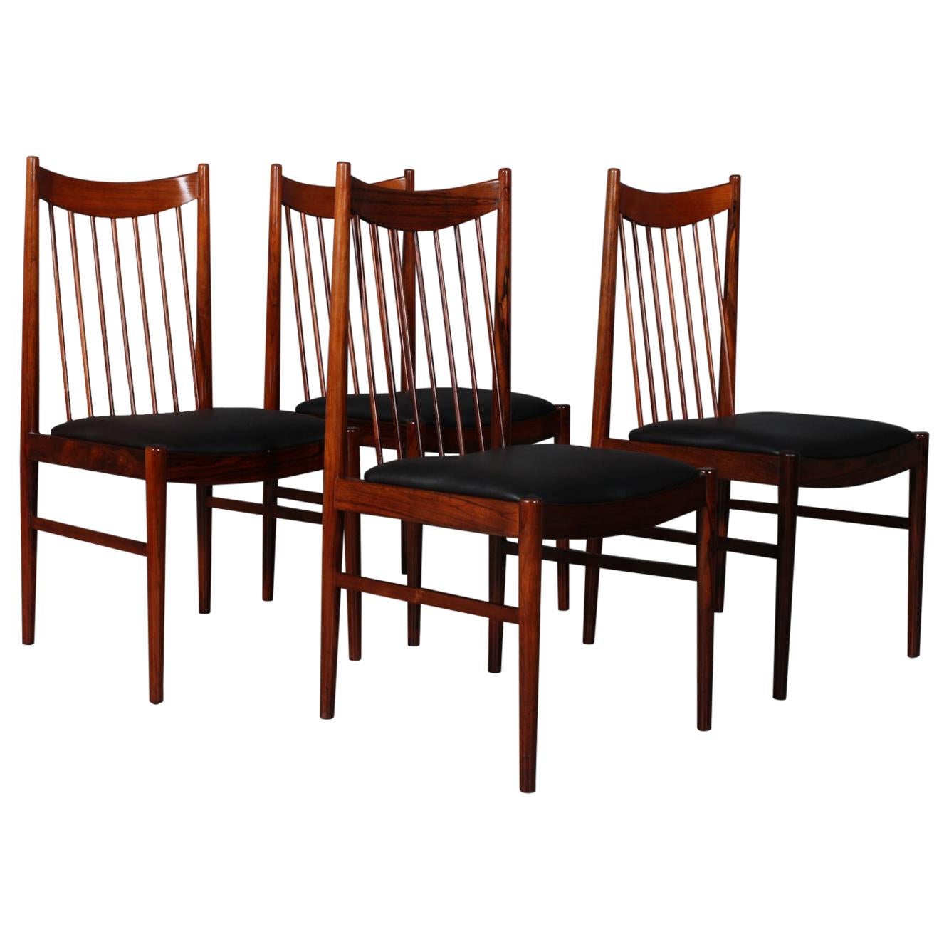 Set of Arne Vodder Rosewood Chairs, Model 422, Made by Sibast