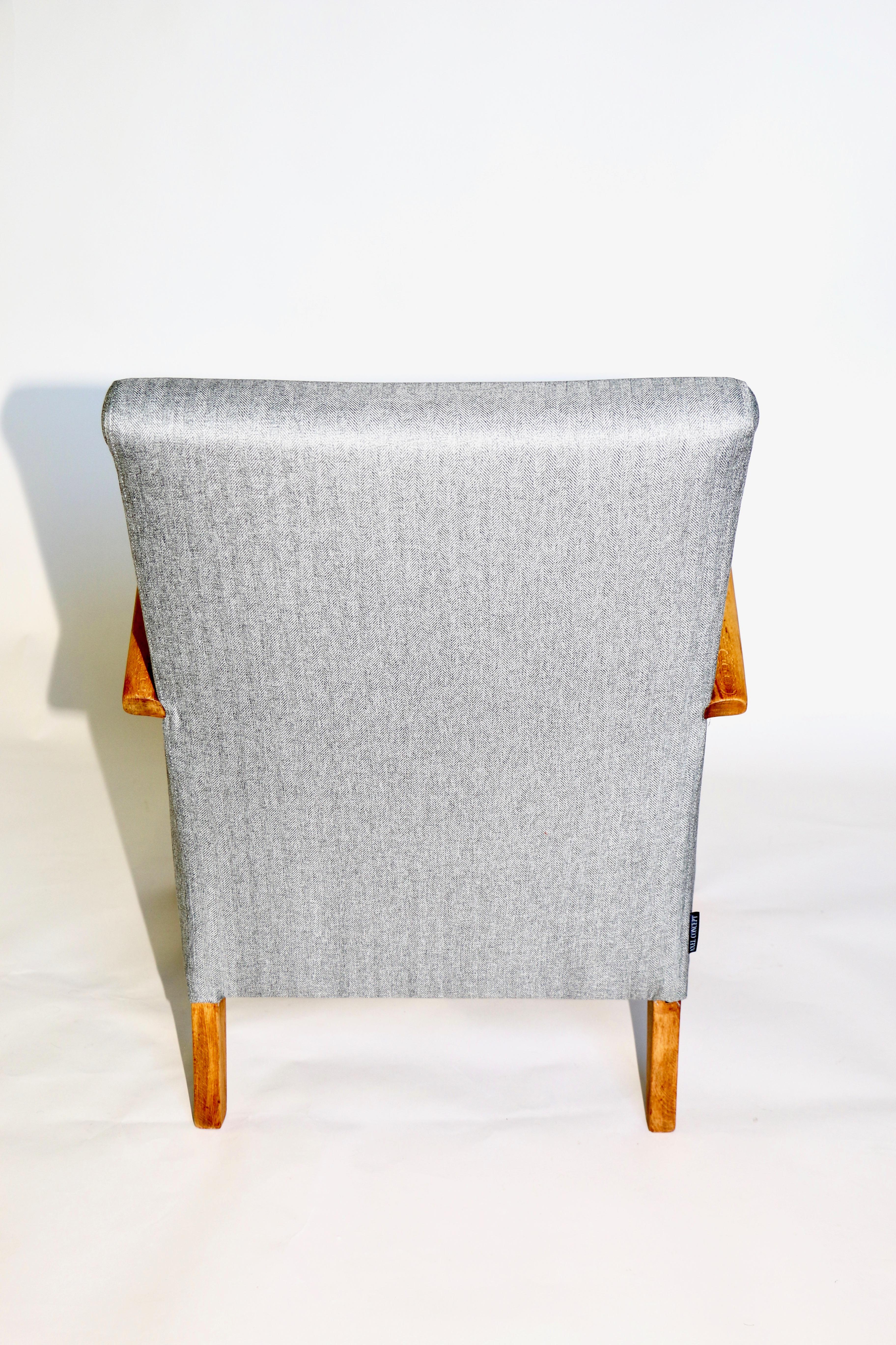Set of Art Deco Armchair with Footrest Seat in Gray from 20th Century 4