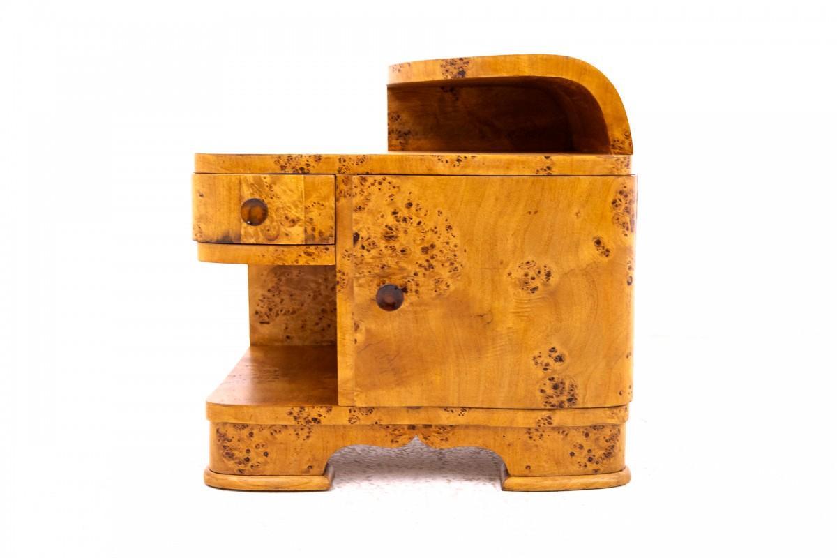 Bois Ensemble de tables de chevet Art déco, Pologne, milieu du XXe siècle. en vente