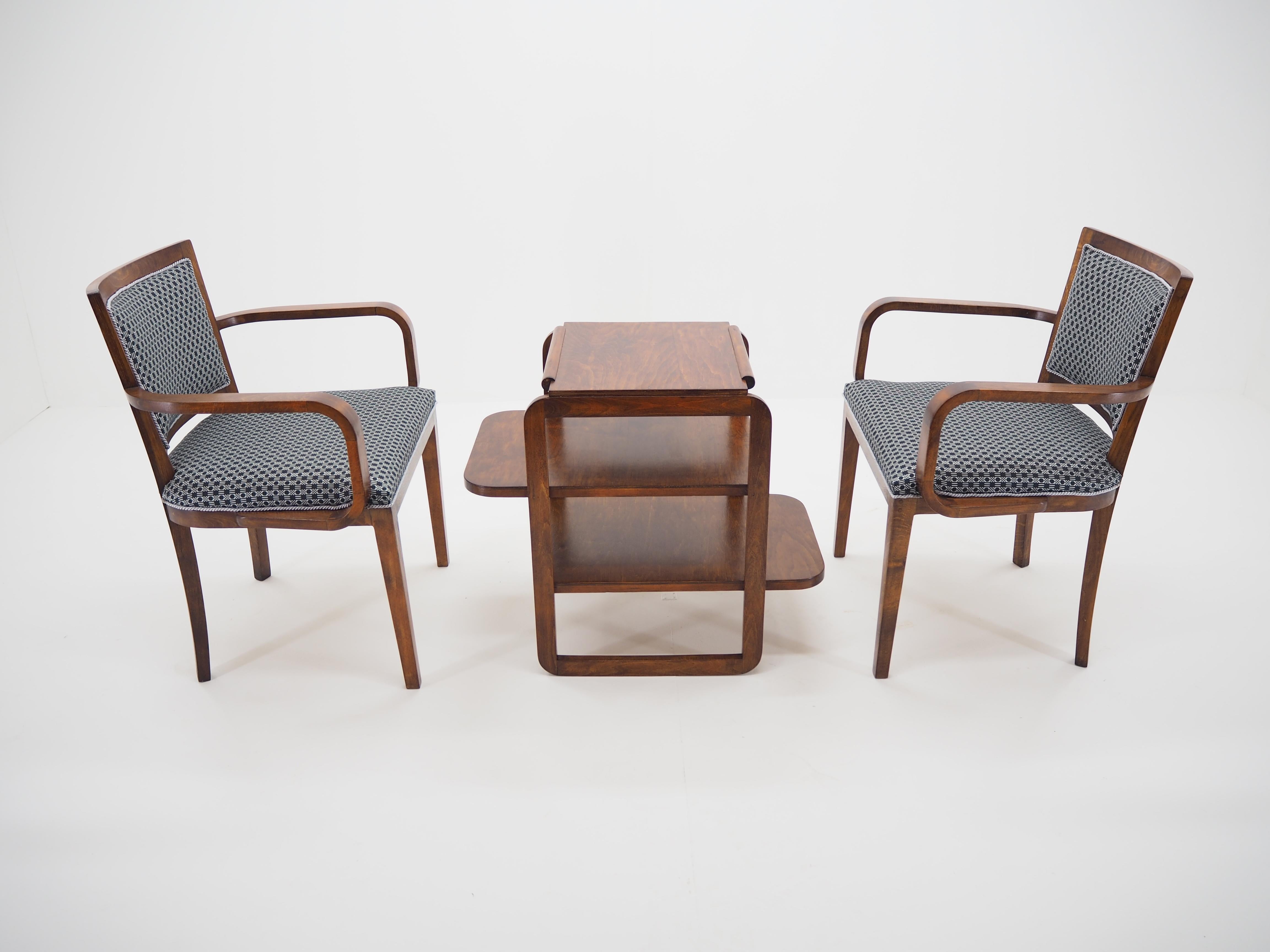 Set of Art Deco Chairs and Armchair, by Tatra Pravenec, Czechoslovakia, 1930s 5