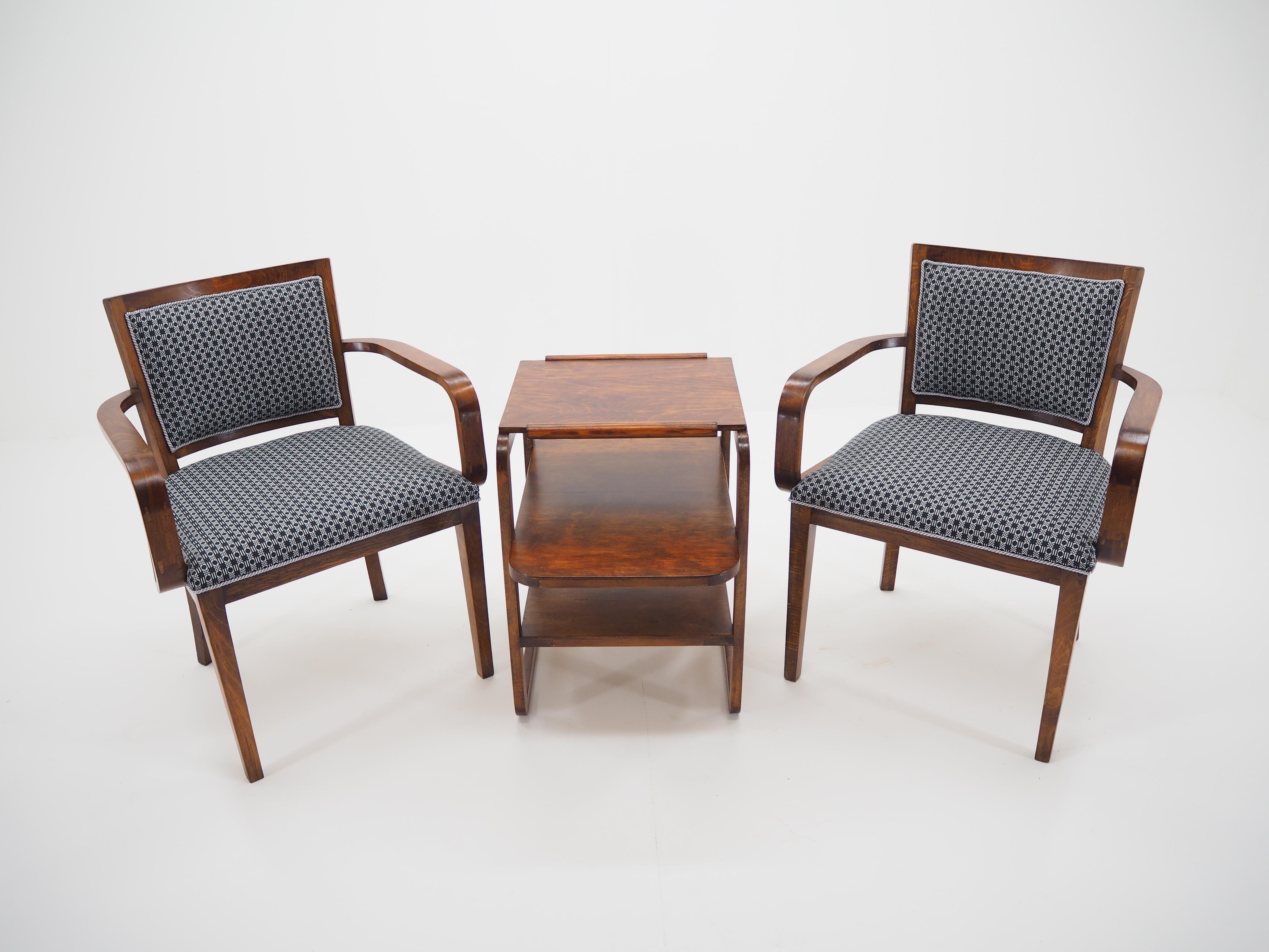 Set of Art Deco Chairs and Armchair, by Tatra Pravenec, Czechoslovakia, 1930s 6