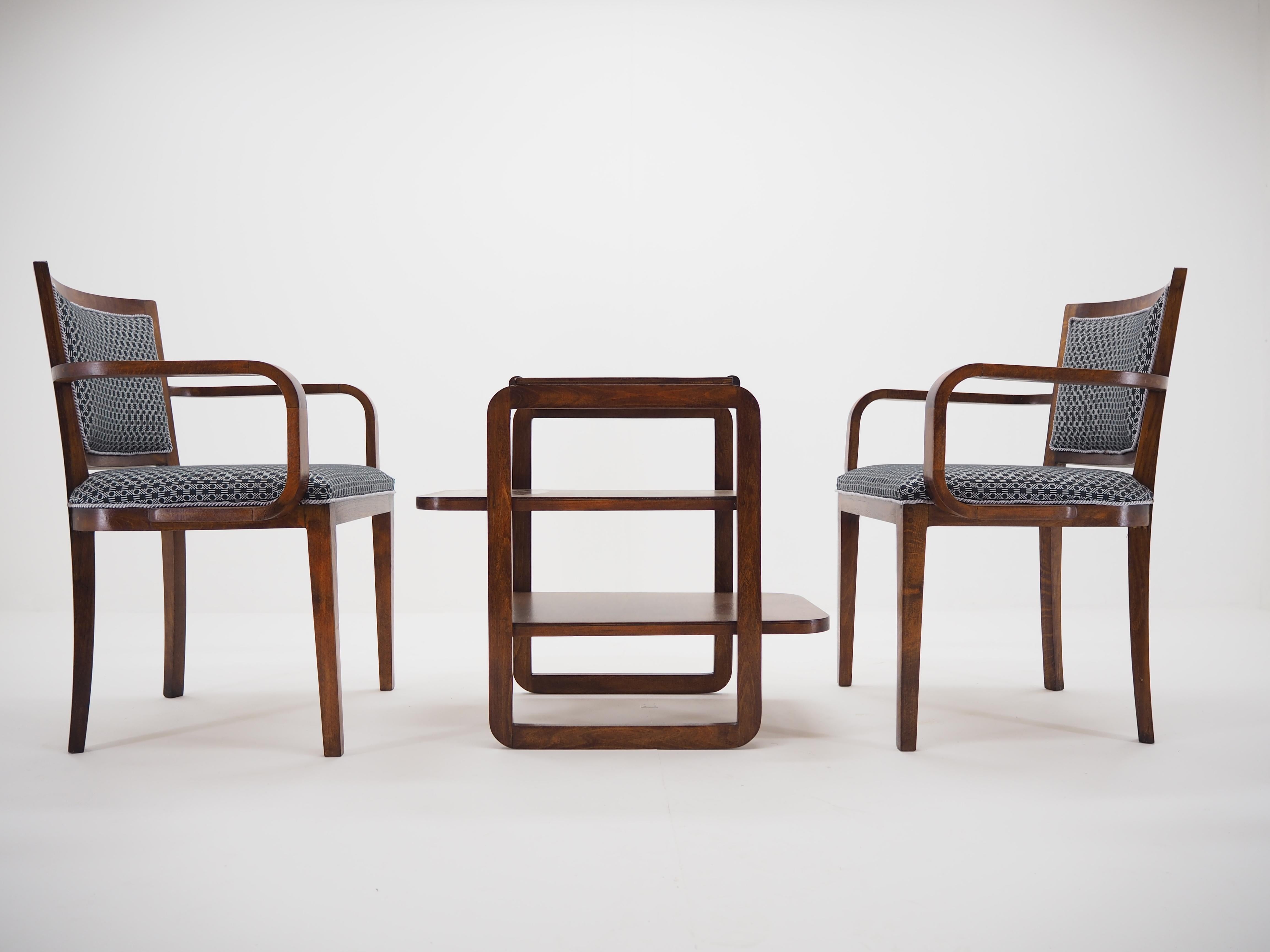 Set of Art Deco Chairs and Armchair, by Tatra Pravenec, Czechoslovakia, 1930s 4