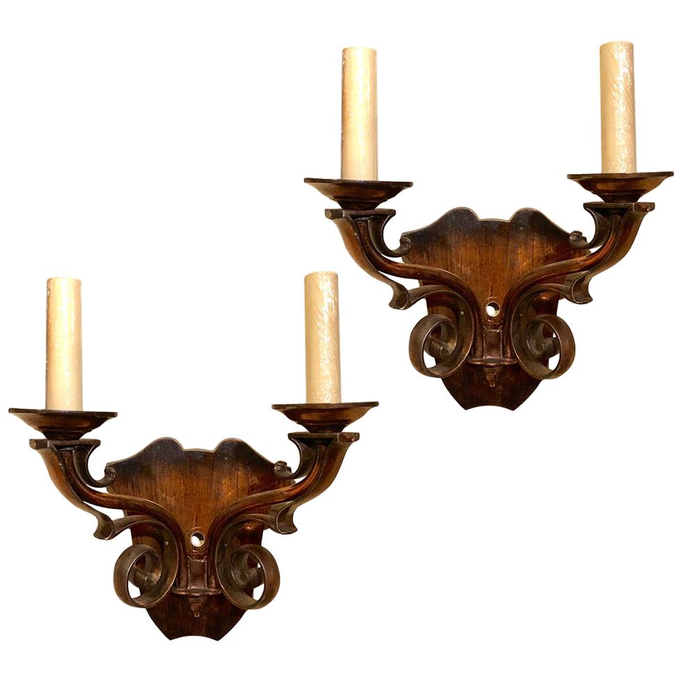 Set of Art Deco Copper Sconces, Sold in Pairs For Sale