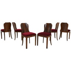 Antique Set of Art Deco Dining Room Chairs from 1925