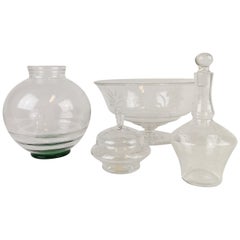 Ensemble de verres Art déco conçus par Edward Hald, Suède, années 1930
