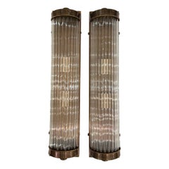 Set of Art Deco Glass Rod Sconces, Sold in Pairs