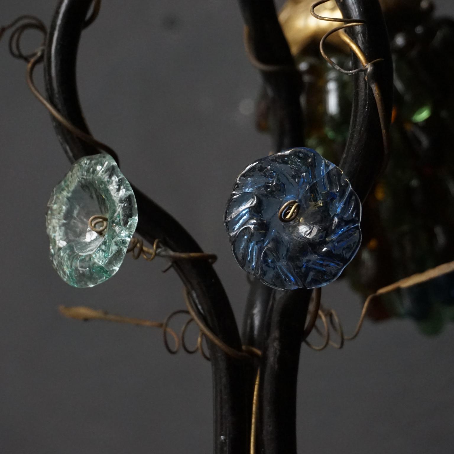 Set of Art Deco Italian Table Lamp Shades with Three Large Murano Glass Grapes 2