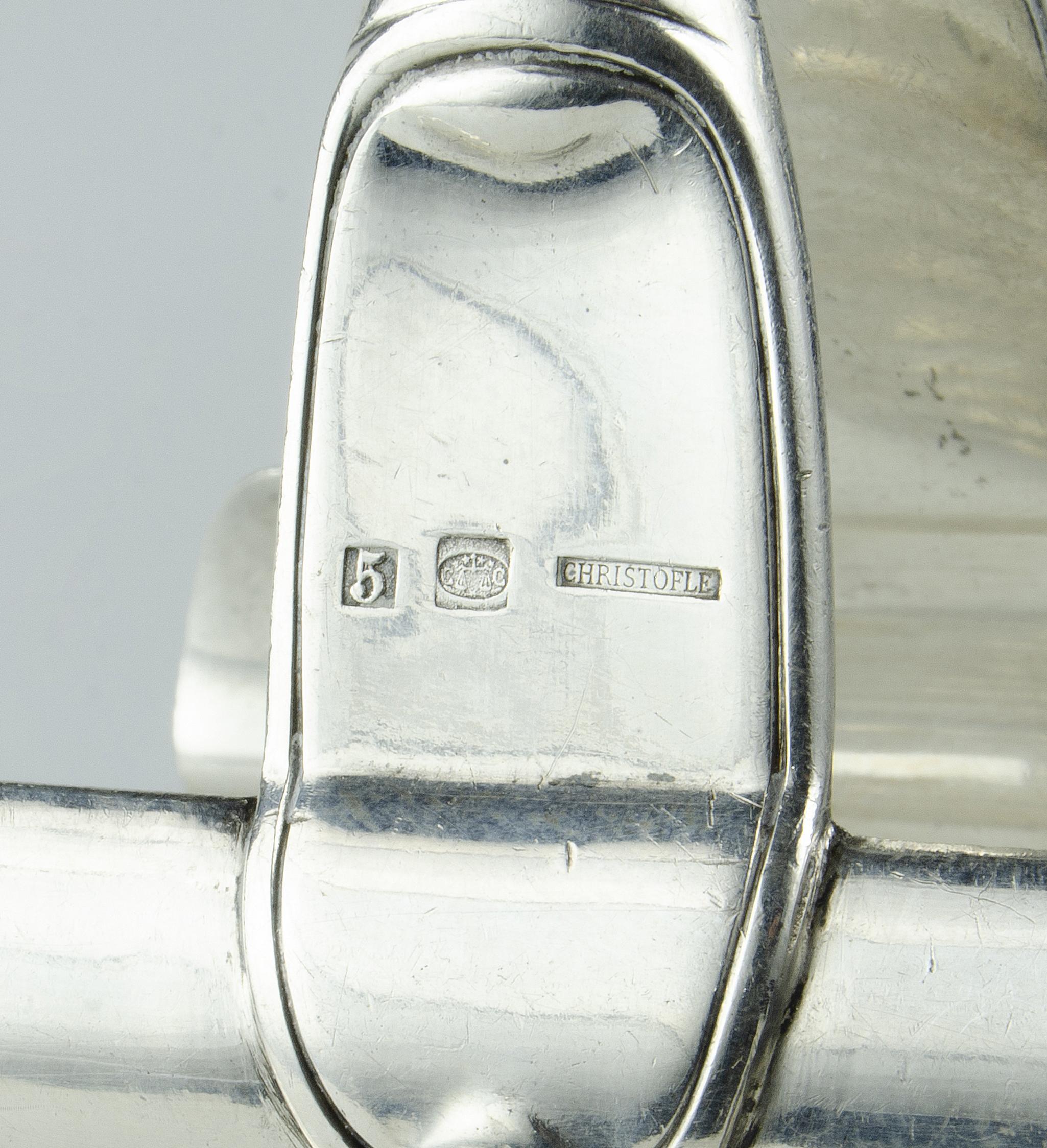 Metallo Set di pinze per asparagi articolate in argento placcato Art Decó di Christofle, Francia in vendita