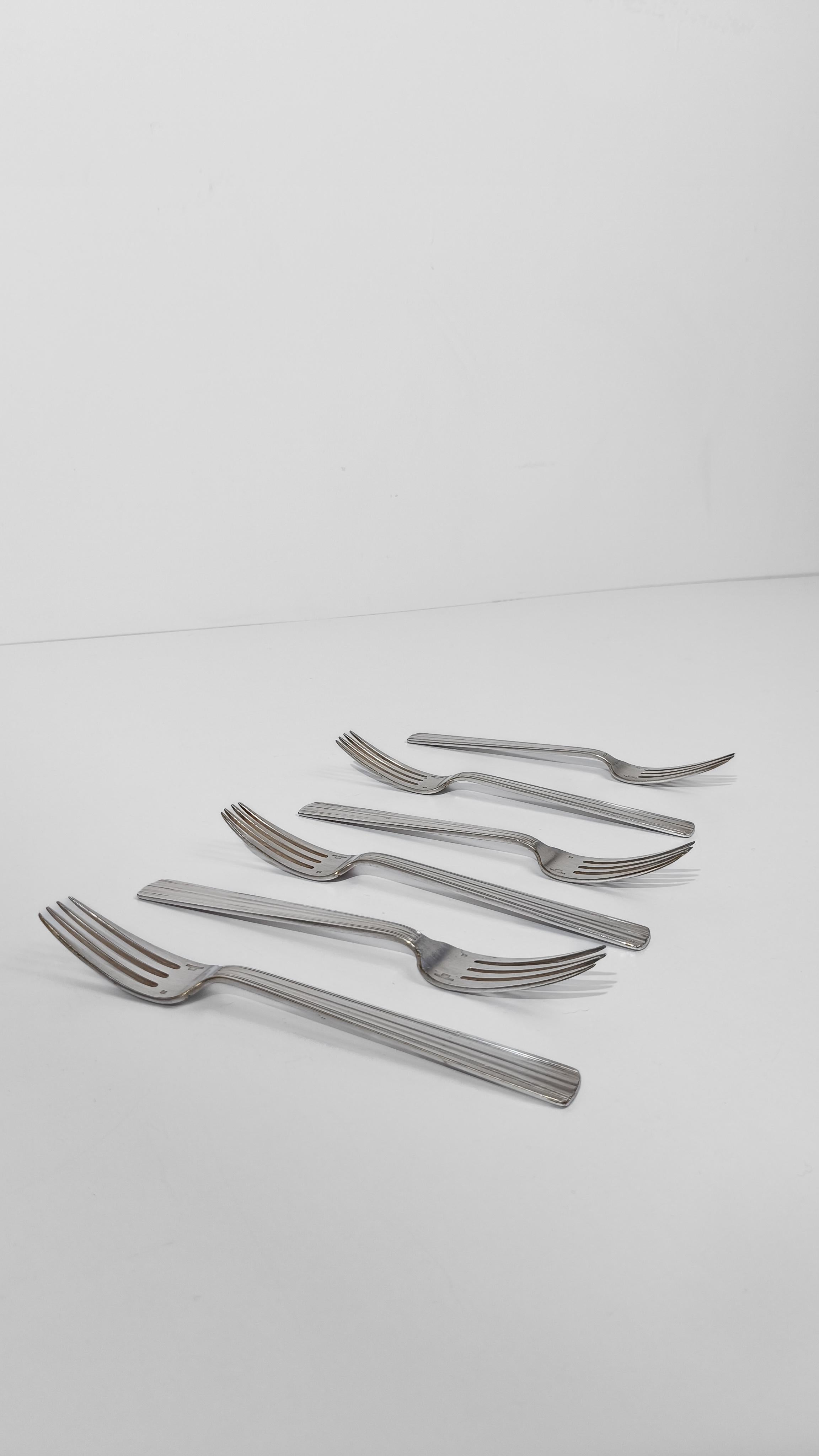 Set di posate in stile Art Deco placcate in argento MIRA Di LUC LANEL per Christofle in vendita 6
