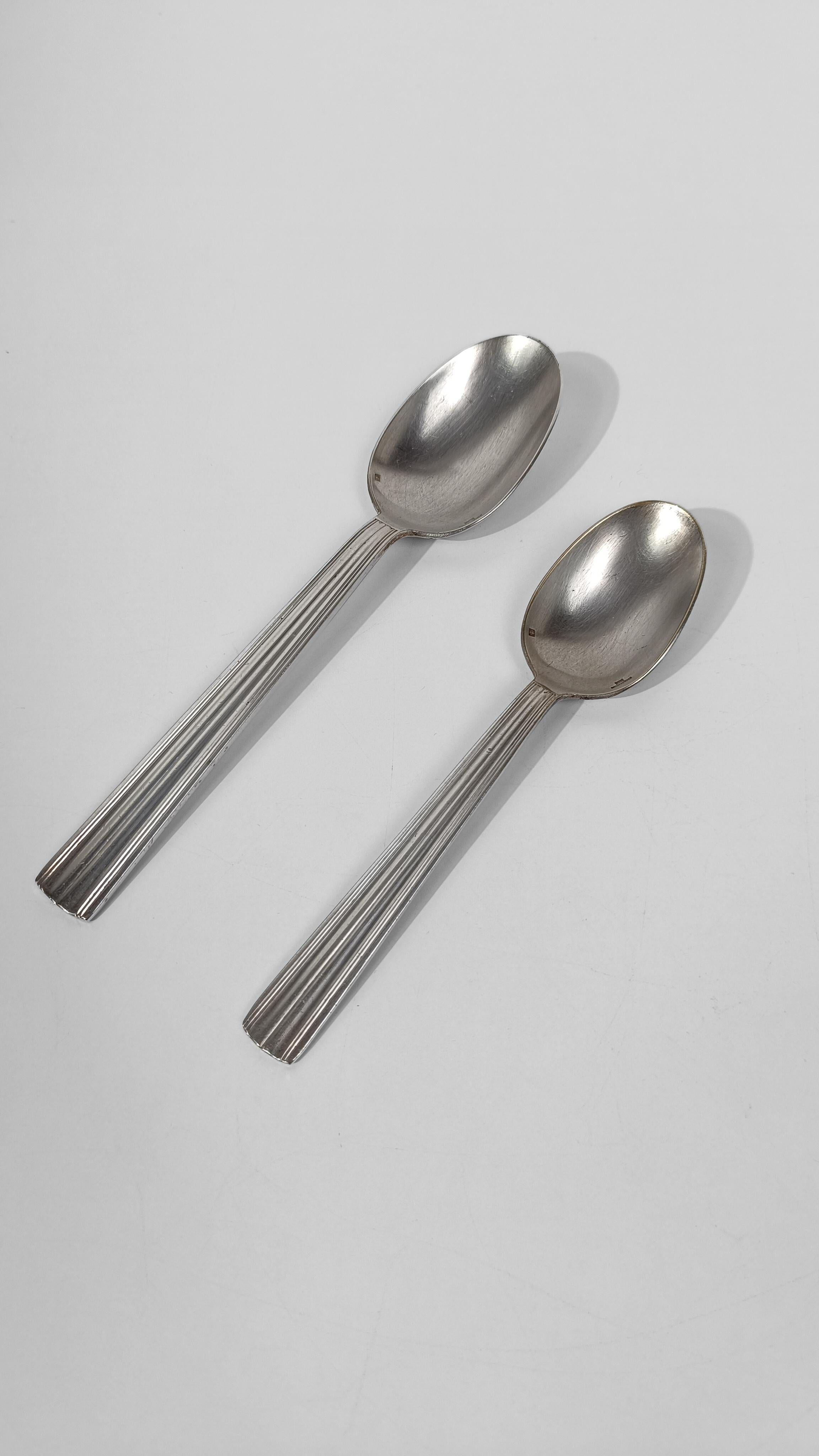 Set di posate in stile Art Deco placcate in argento MIRA Di LUC LANEL per Christofle in vendita 11