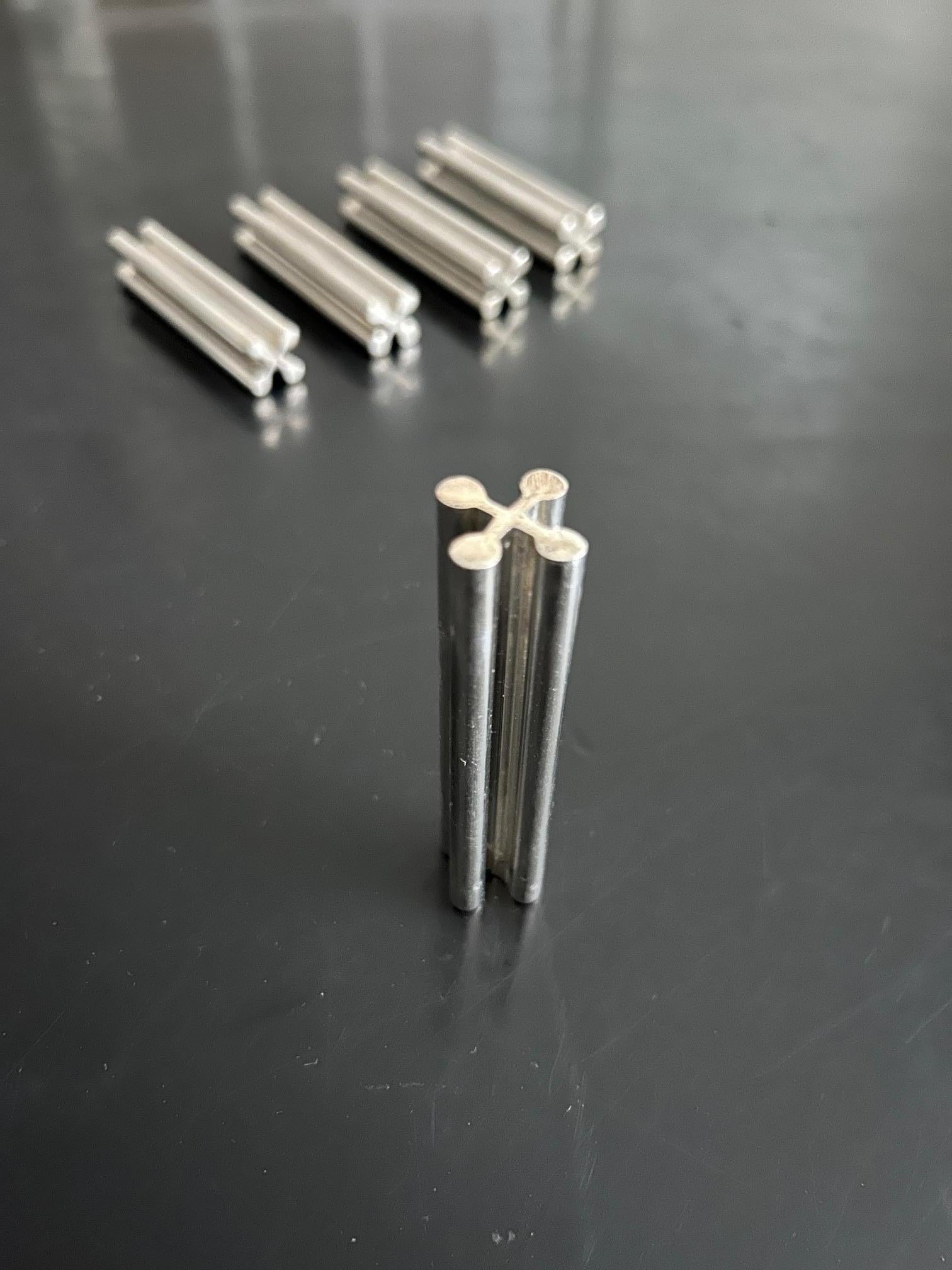 Silver Plate set of art deco silver plated knife holders For Sale