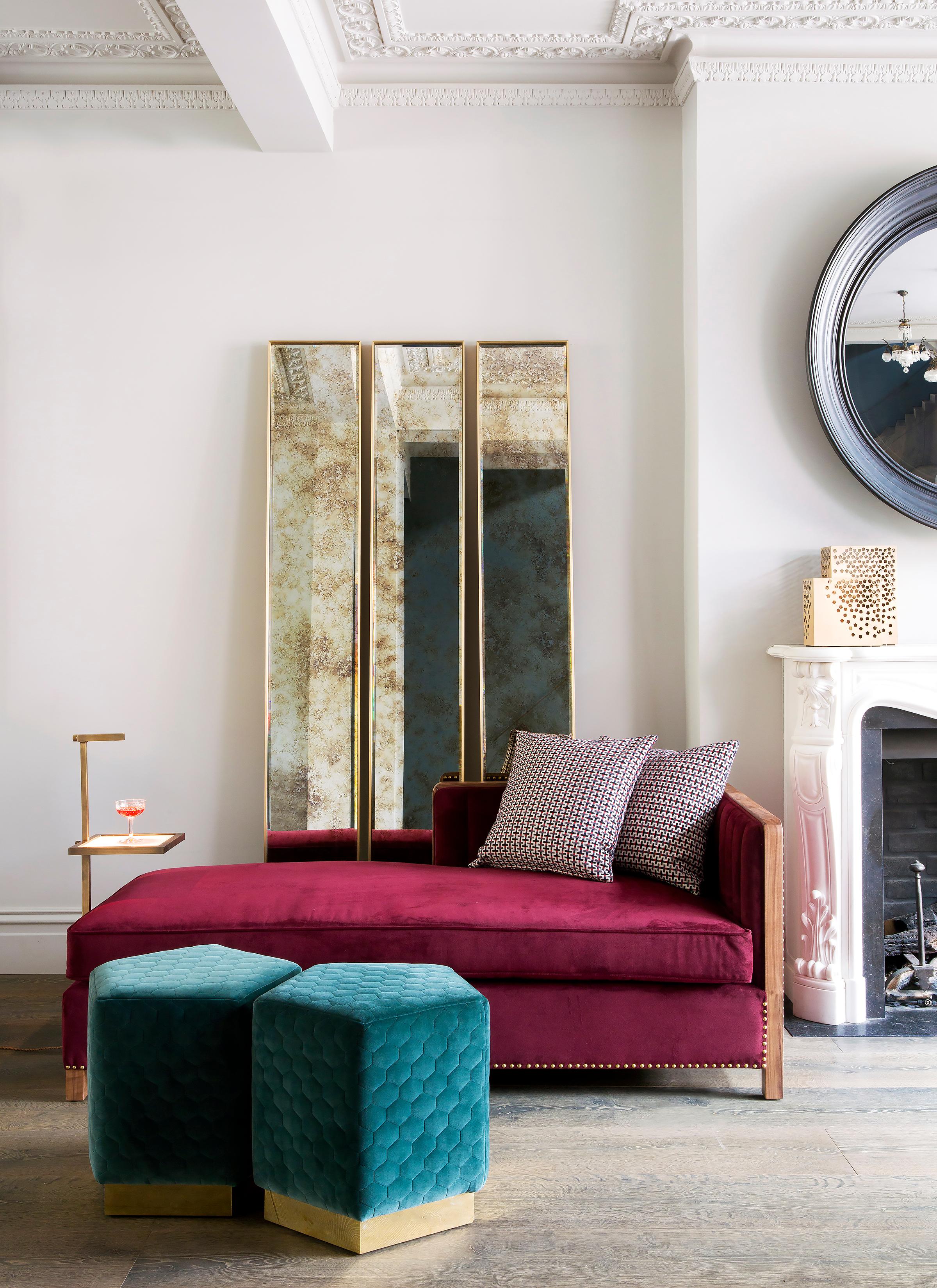 Satz von Art Deco Stil Eros Slim Messing Spiegel w Antique Mirror Bevelling Detail im Zustand „Neu“ im Angebot in London, GB