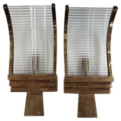 Set von Glas-Wandleuchtern im Art-déco-Stil im Art-Déco-Stil, verkauft pro Paar