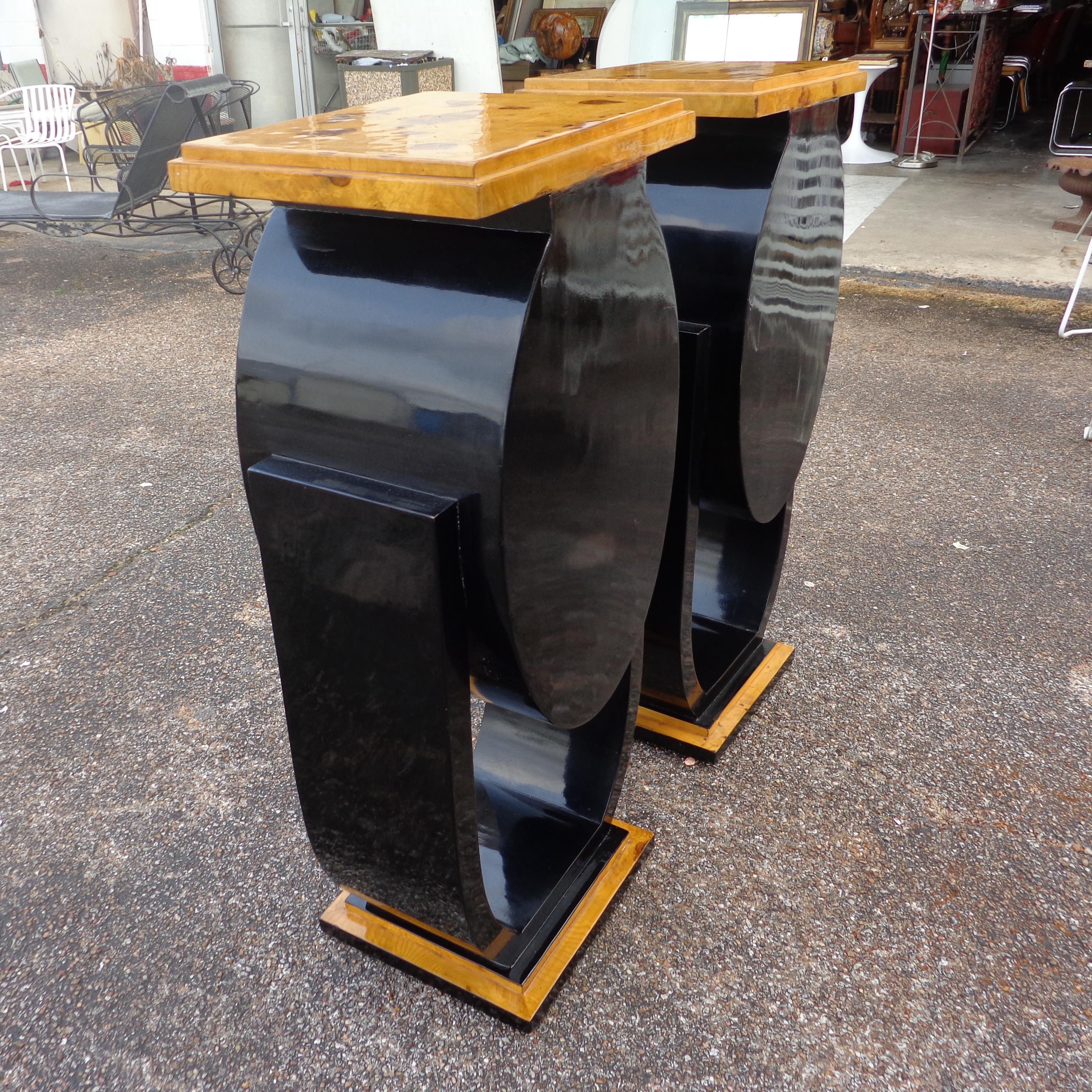 Set of Art Deco Style Nightstands Side Tables In Good Condition For Sale In Pasadena, TX