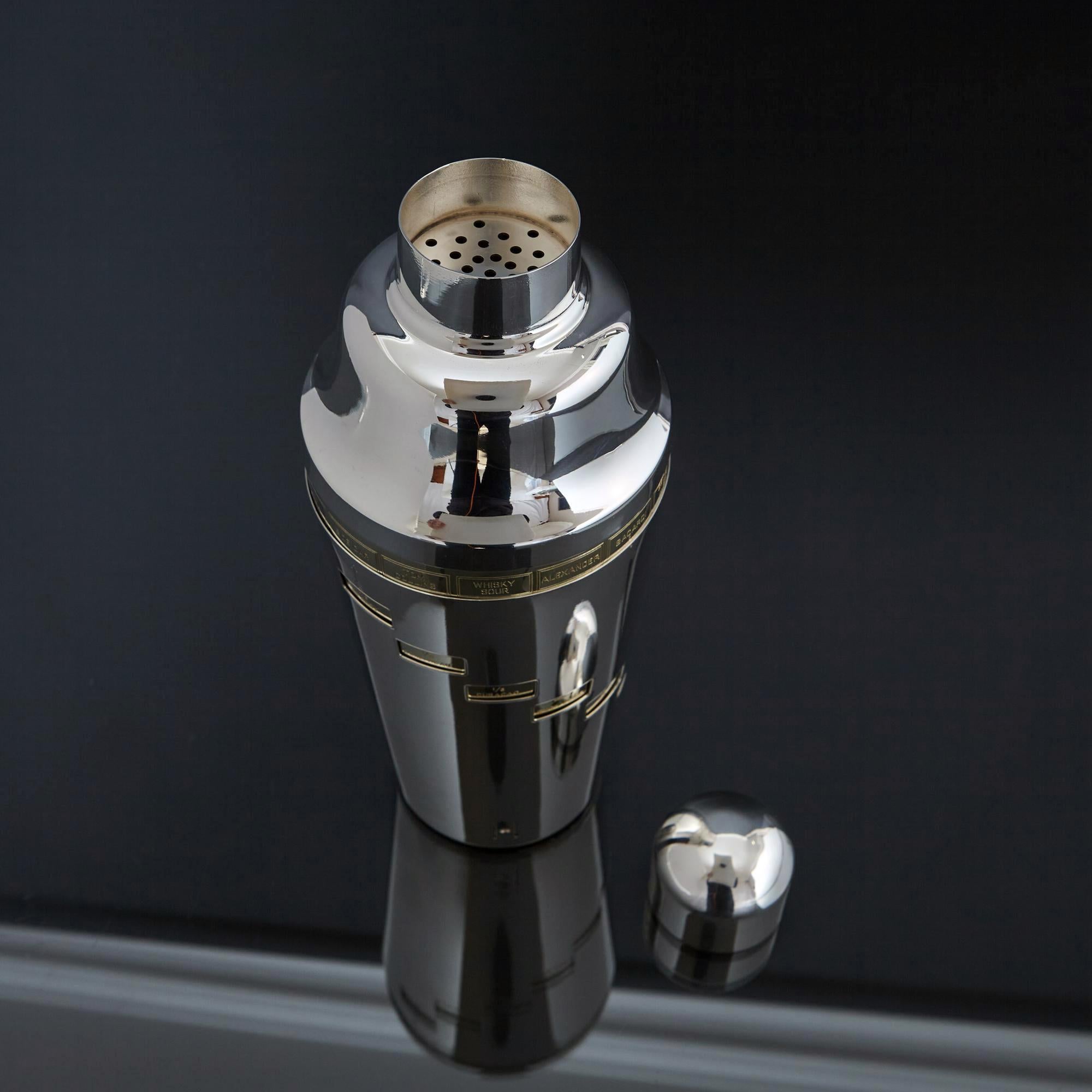 Art Deco silver-plated recipe cocktail shaker 4
