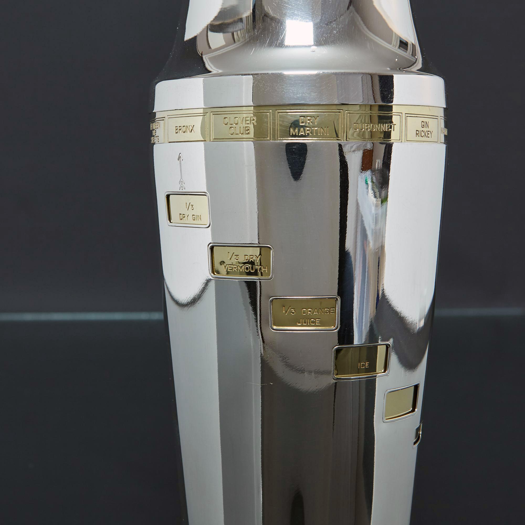 Silver Plate Art Deco silver-plated recipe cocktail shaker