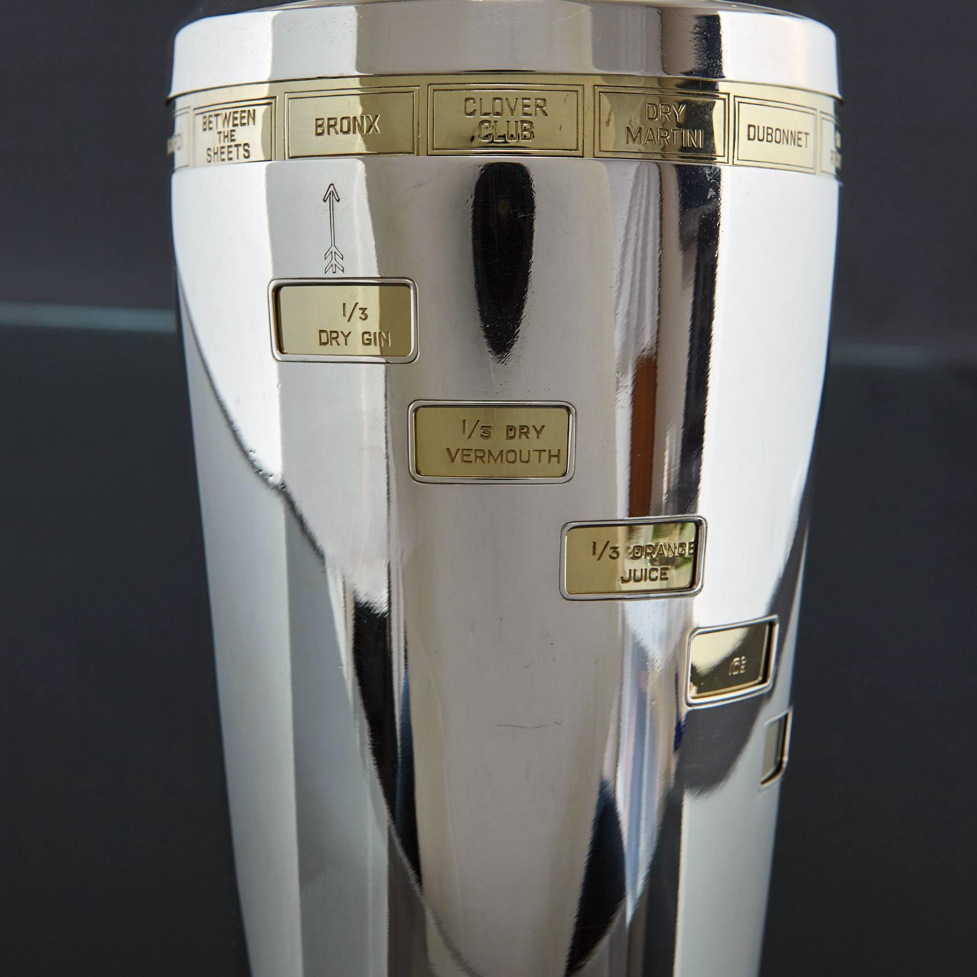Art Deco silver-plated recipe cocktail shaker 1
