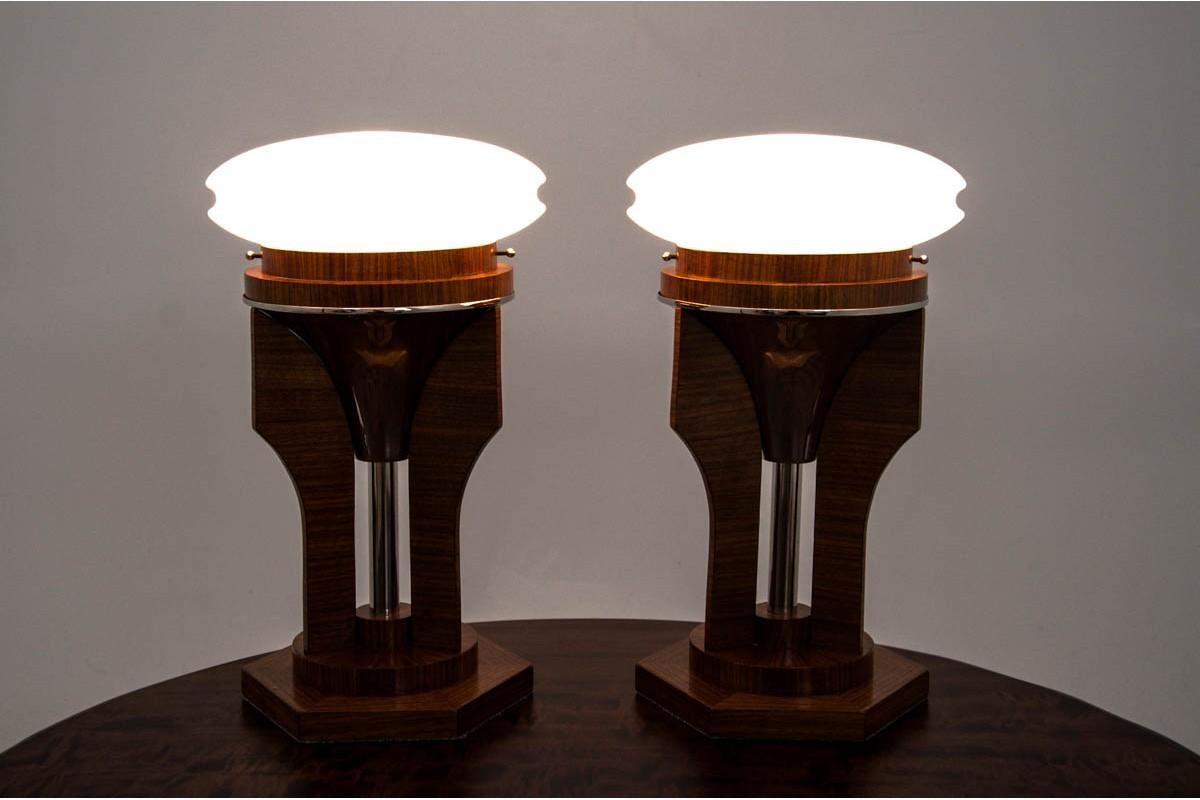 Polish Set of Art Deco Table Lamps