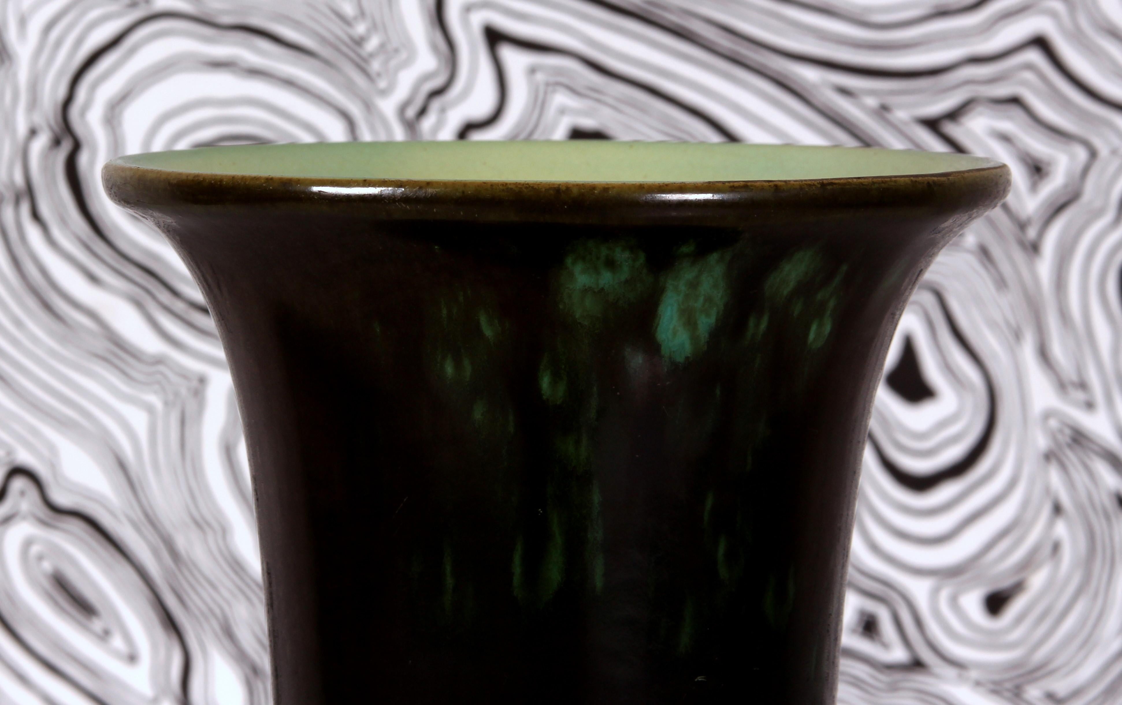 SET di vasi art deco + piatto da frutta ~ entrambi simili, verde nero, glaciale in vendita 3