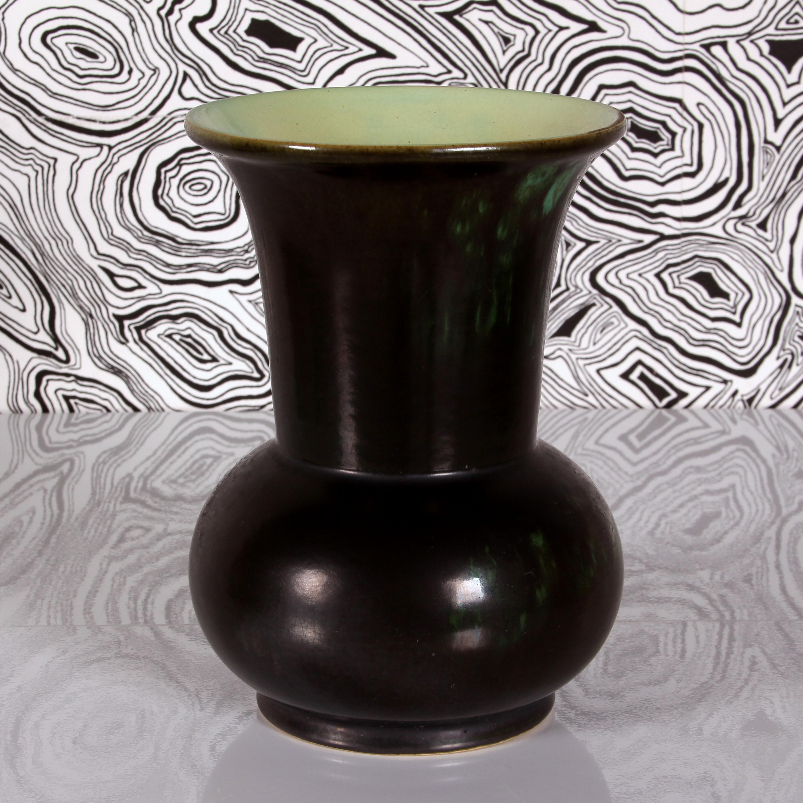 SET di vasi art deco + piatto da frutta ~ entrambi simili, verde nero, glaciale in vendita 6