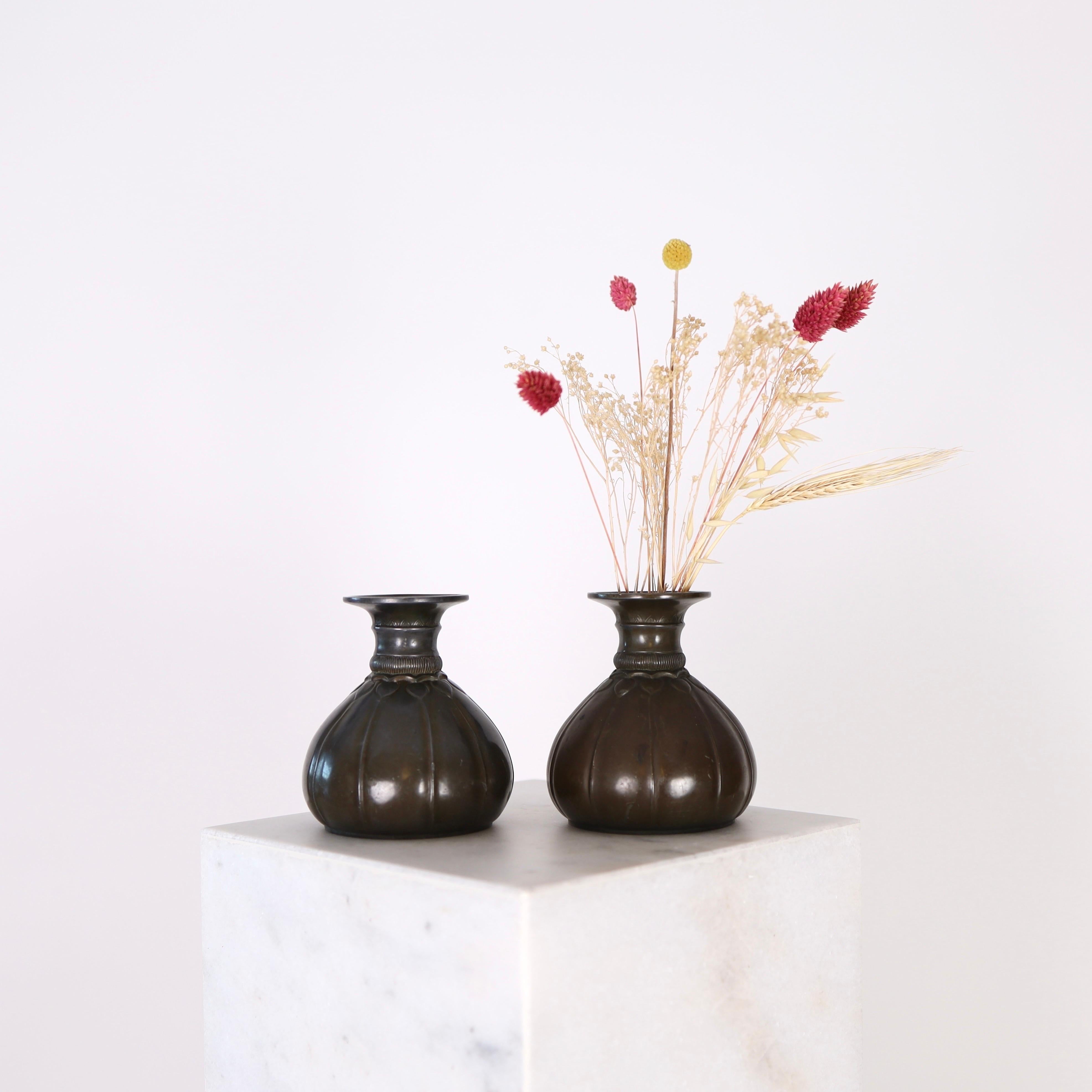 Danish Set of art deco vases by Just Andersen, 1920s, Denmark For Sale