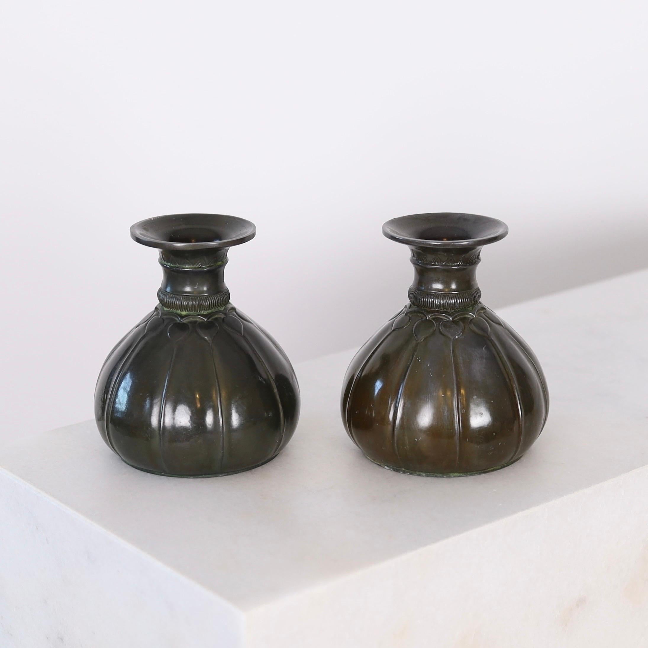 Early 20th Century Set of art deco vases by Just Andersen, 1920s, Denmark For Sale