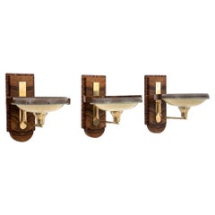 Set of Art Deco Wall Lamps, Poland, 1950s