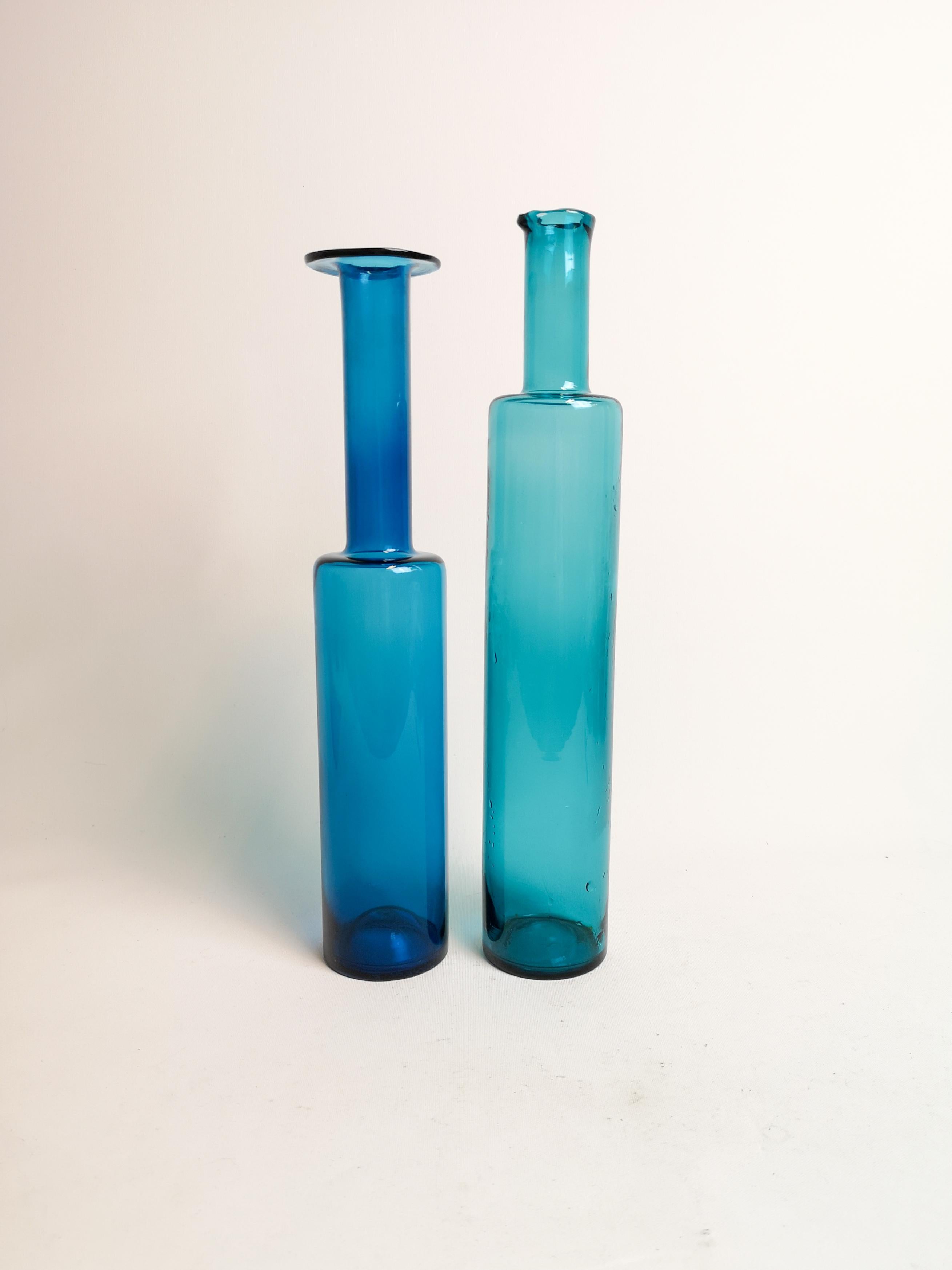 Set of Art Glass Bottles Nanny Still for Riihimäen Lasi, Finnish In Good Condition In Hillringsberg, SE