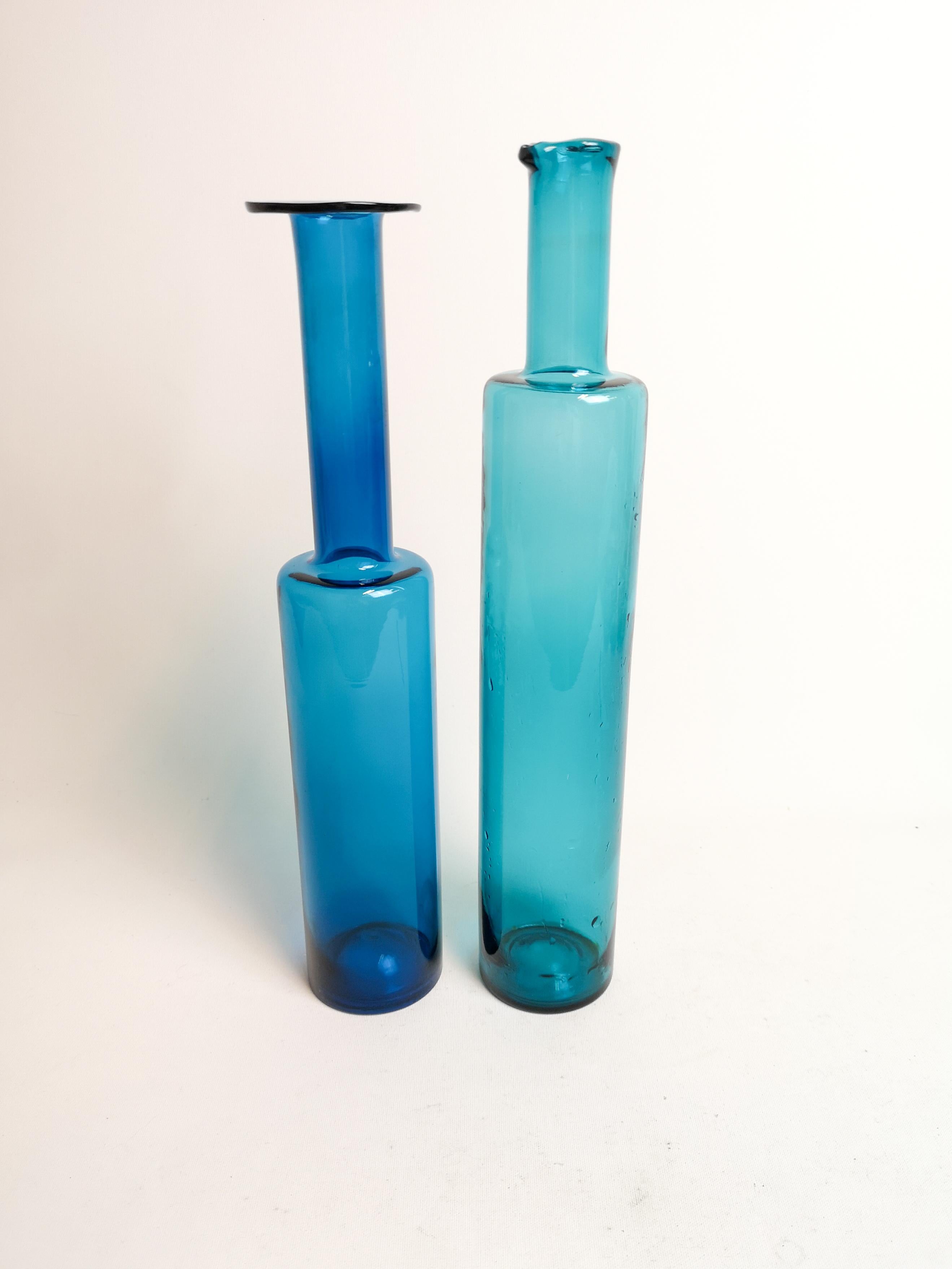 Mid-20th Century Set of Art Glass Bottles Nanny Still for Riihimäen Lasi, Finnish