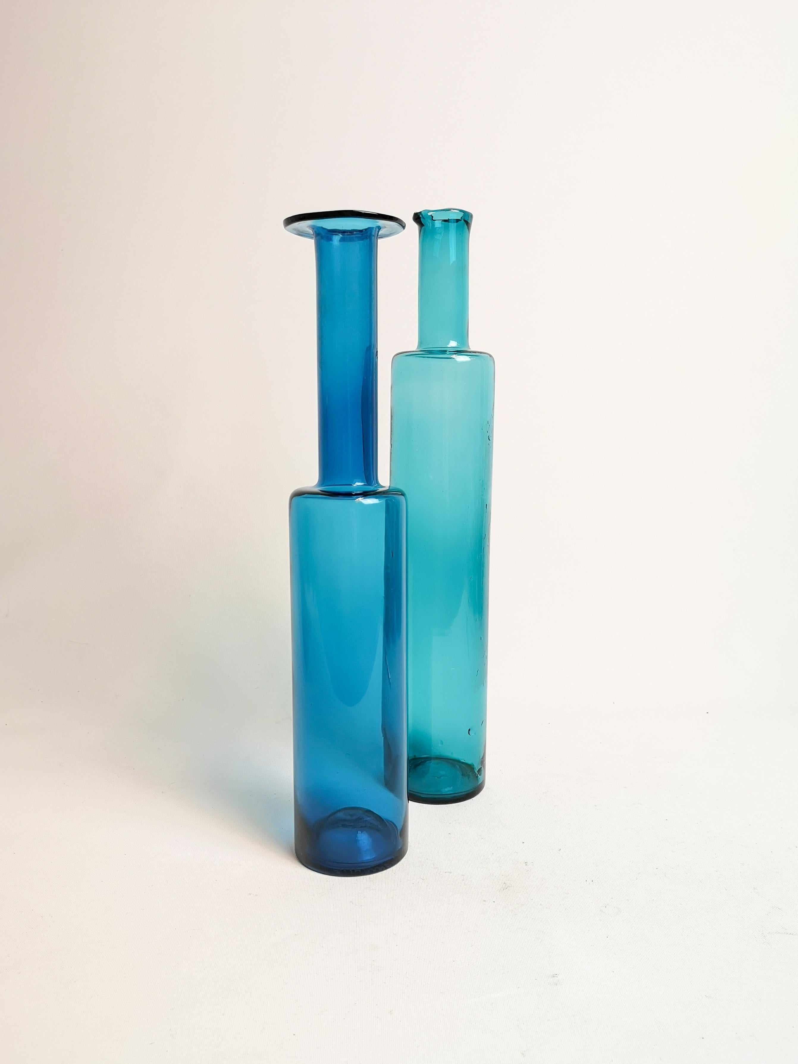 Set of Art Glass Bottles Nanny Still for Riihimäen Lasi, Finnish 1