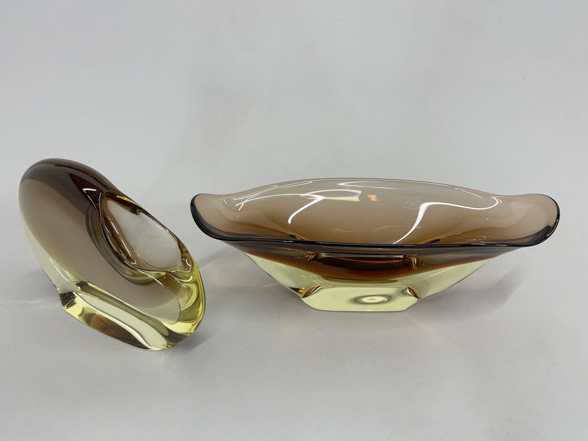 Set of Art Glass Bowl and Ashtray by Designer Josef Cvrček, 1960's For Sale 2