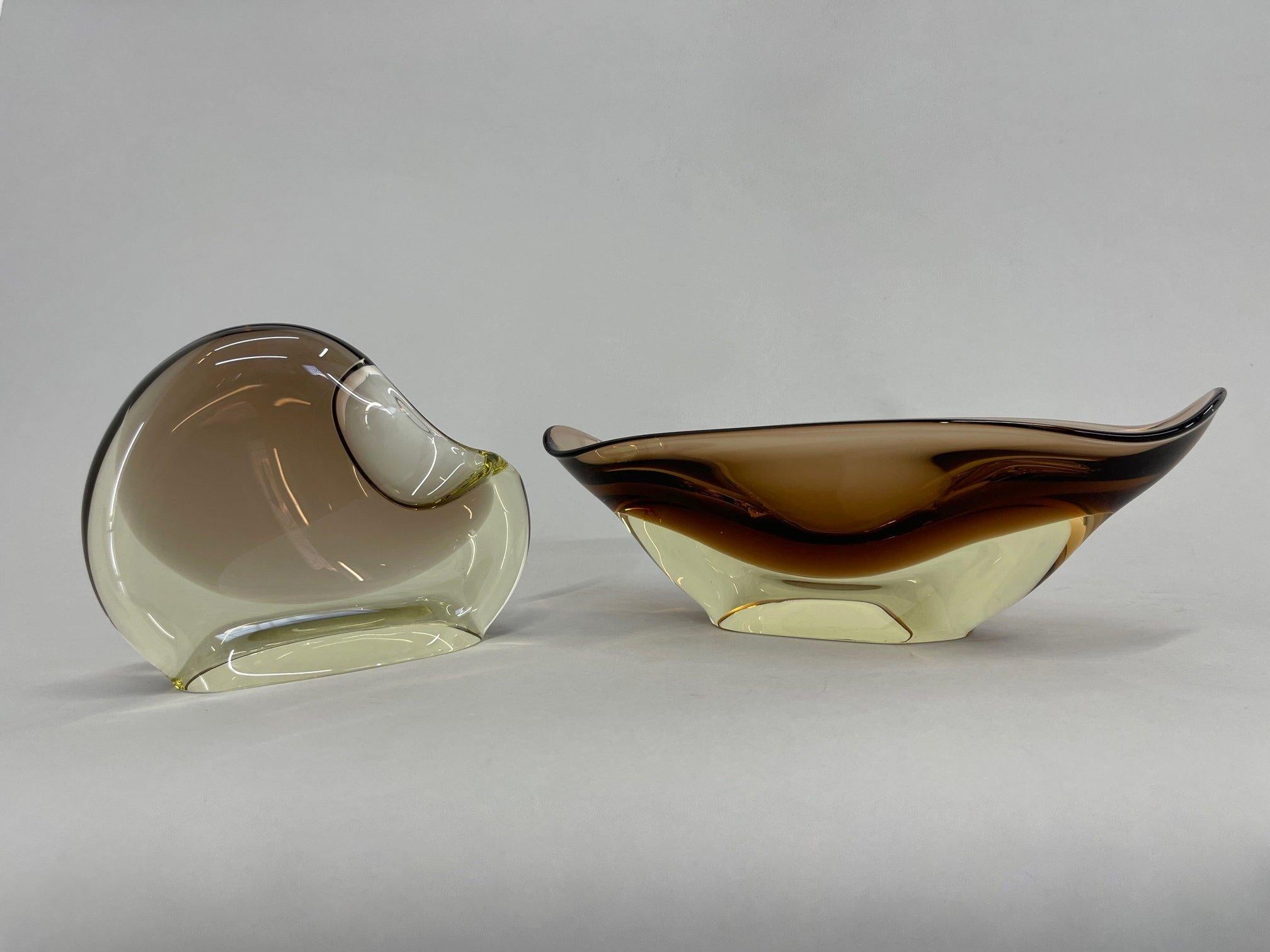 Set of Art Glass Bowl and Ashtray by Designer Josef Cvrček, 1960's For Sale 4