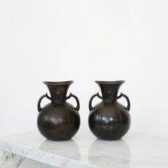 Set of Art Nouveau Diskometal Vase by Just Andersen, 1920s, Denmark