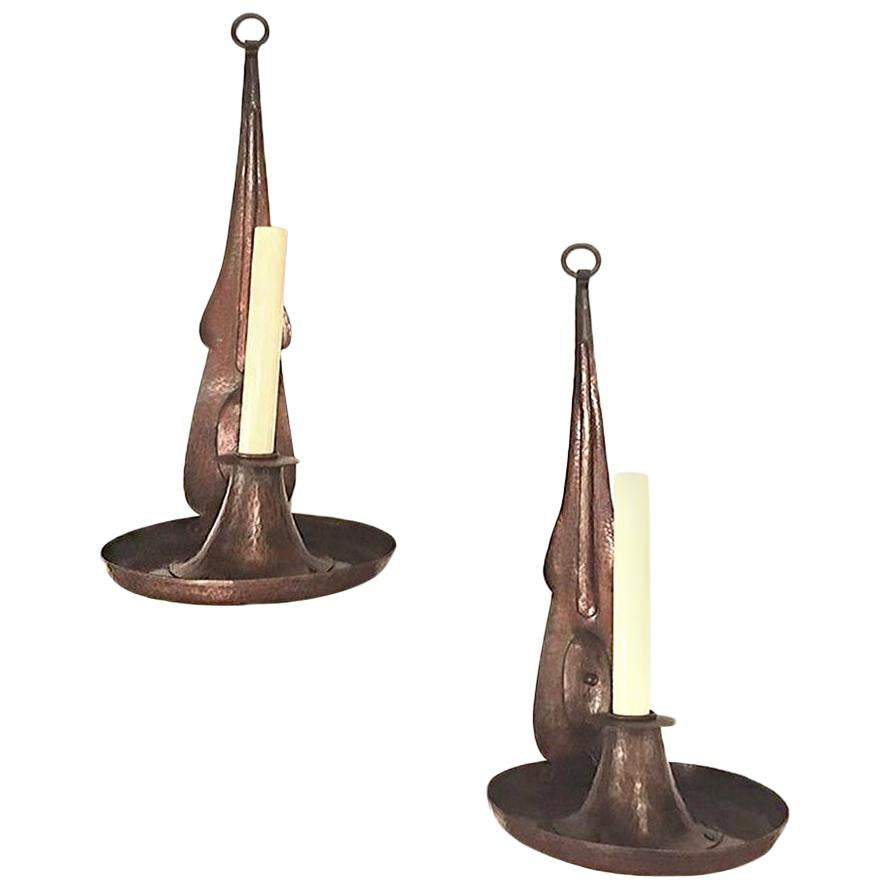 Set of Arts & Crafts Copper Sconces, Sold Per Pair For Sale