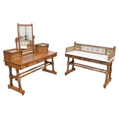 Antique Set of Asthetic movement bedroom tables