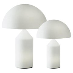 Set of 'Atollo' Glass Mid-Century Modern Table Lamp by Vico Magistretti by Oluce