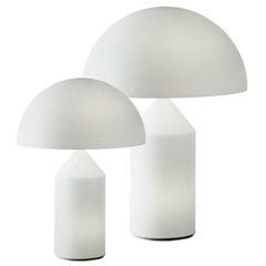 Set of 'Atollo' Large and Medium Glass Table Lamp designed by Vico Magistretti