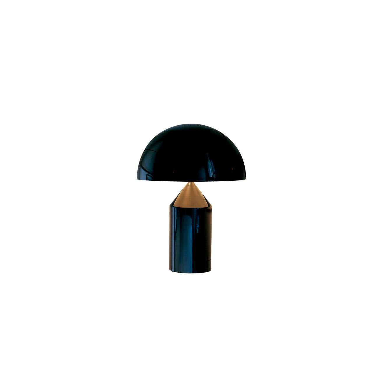 XXIe siècle et contemporain Ensemble de grandes et petites lampes de bureau noires « Atollo » de Vico Magistretti pour Oluce en vente