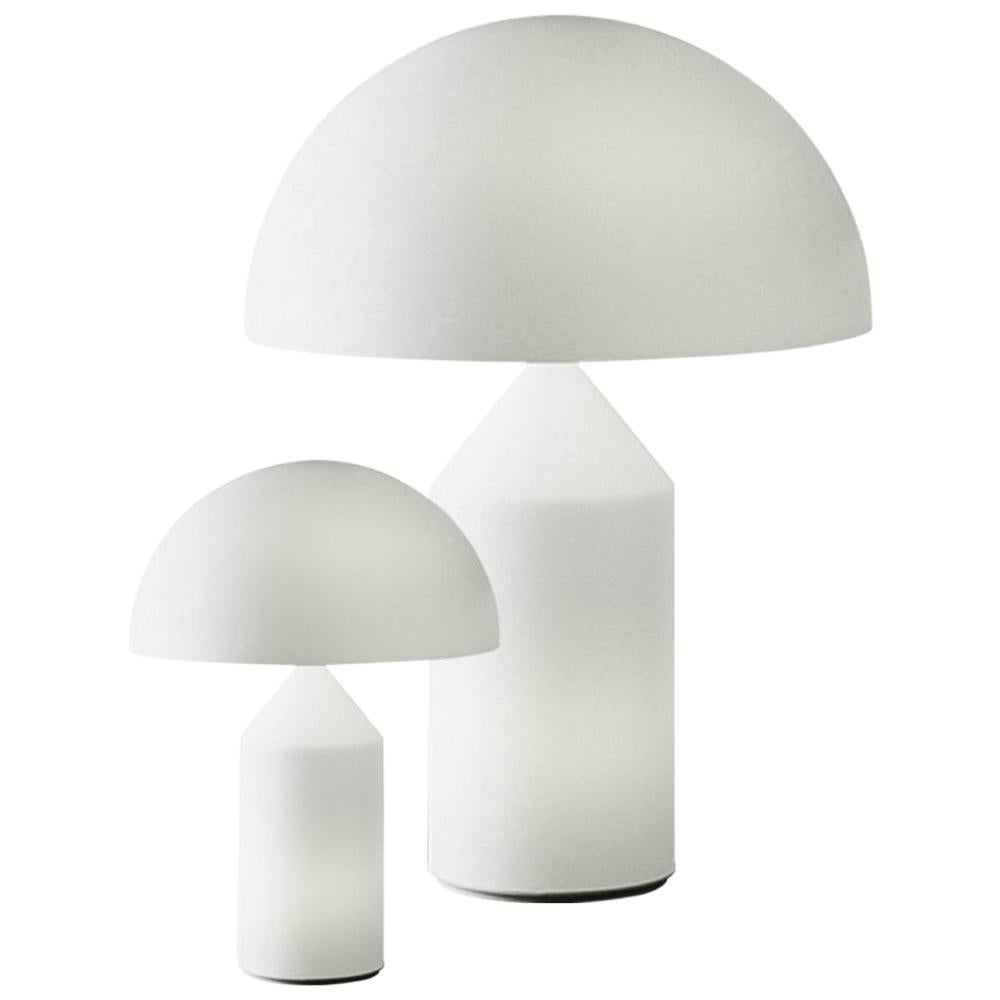 Set of 'Atollo' Large and Small Glass Table Lamp Designed by Vico Magistretti For Sale