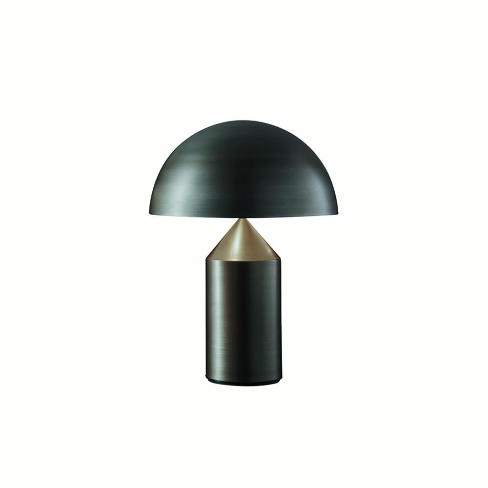 Italian Set of 'Atollo' Large Medium and Small Bronze Table Lamp Designed by Magistretti