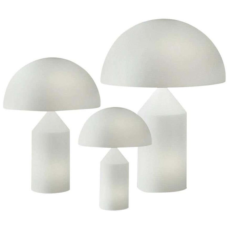 Contemporary Set of 'Atollo' Large, Medium and Small Glass Table Lamp Designed by Magistretti For Sale