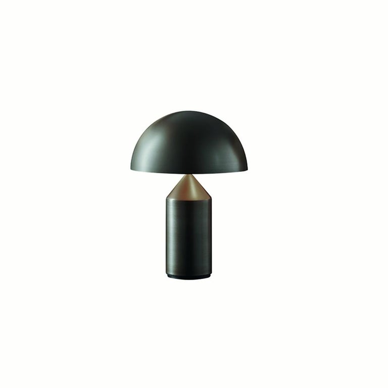 Mid-Century Modern Set of 'Atollo' Medium and Small Bronze Table Lamp Designed by Vico Magistretti For Sale