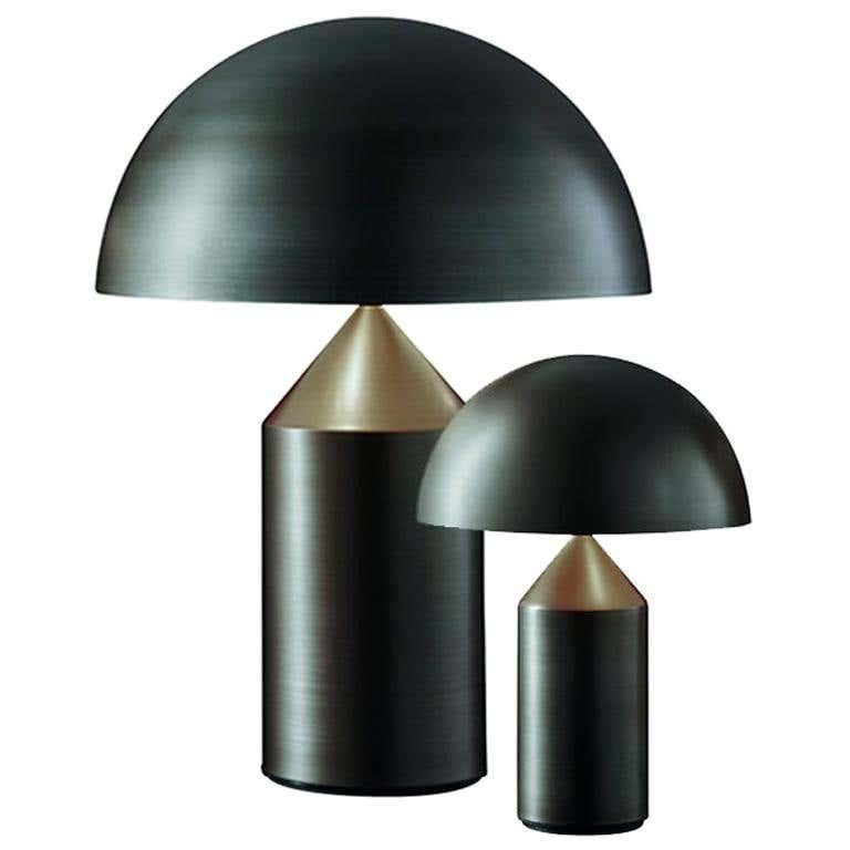 Set of 'Atollo' Medium and Small Bronze Table Lamp Designed by Vico Magistretti In New Condition For Sale In Barcelona, Barcelona