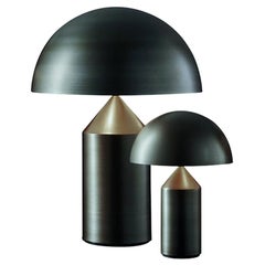 Ensemble de lampes de bureau « Atollo » en bronze de taille moyenne et petite conçues par Vico Magistretti