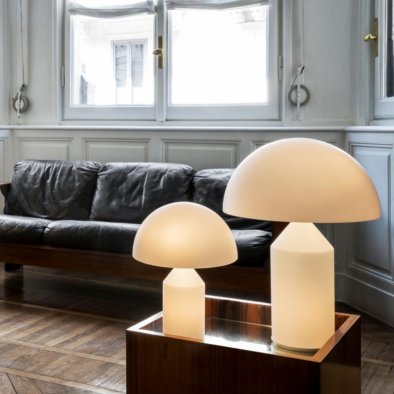 Italian Set of 'Atollo' Medium and Small Glass Table Lamp Designed by Vico Magistretti For Sale