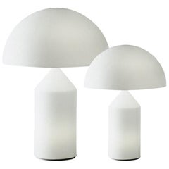 Set of 'Atollo' Medium and Small Glass Table Lamp Designed by Vico Magistretti