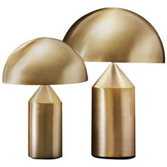 Ensemble de lampes de table « Atollo » moyennes et petites en or conçues par Vico Magistretti