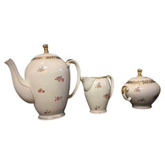 Set of Authentic S.E.R France Porcelain Coffee Pot, Pitcher & Sugar Bowl - 2Y48