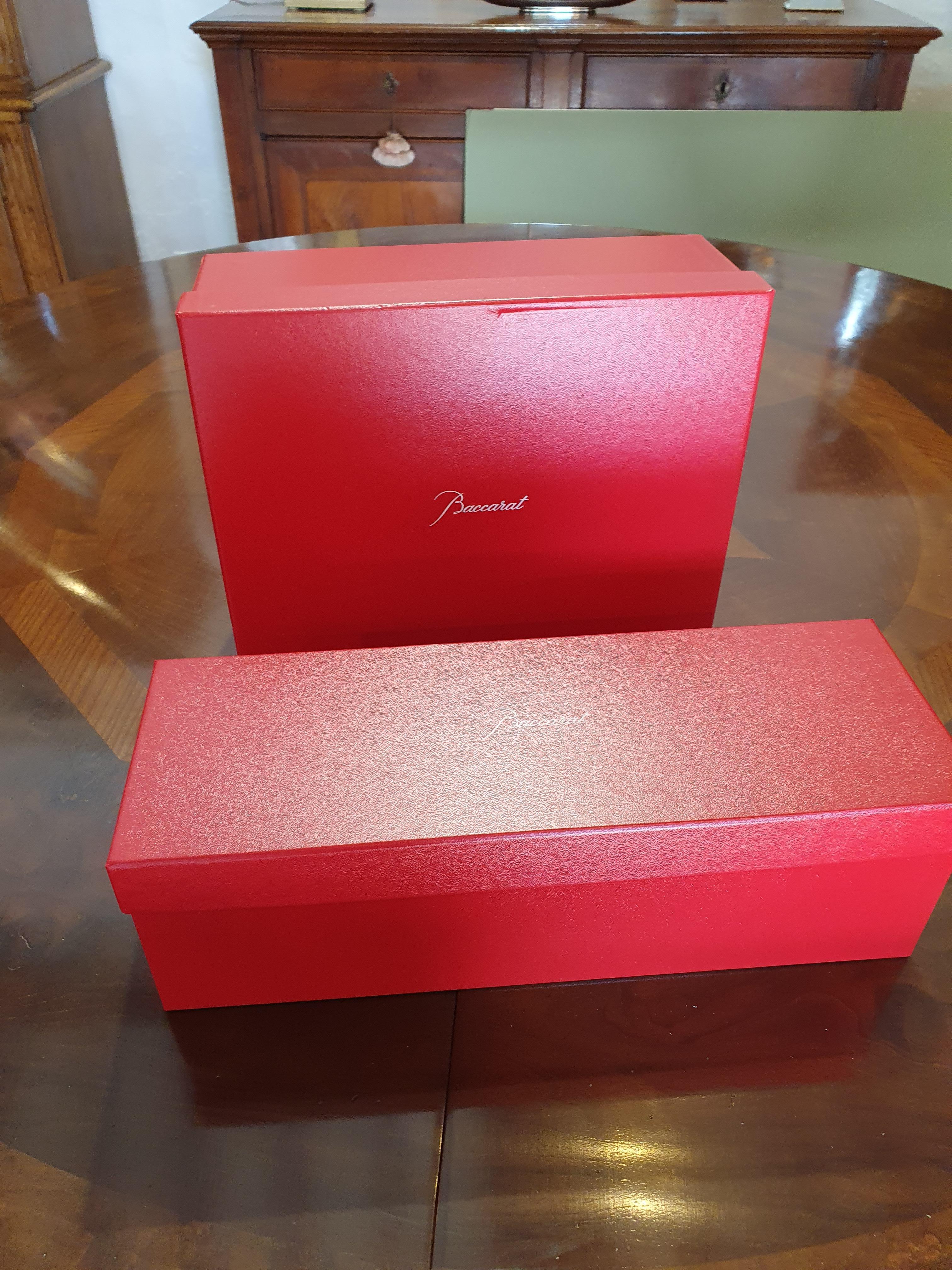 Modern Set of Baccarat Crystal 12 Champagne Flutes 