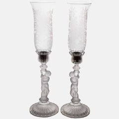 Set of Baccarat Signed Angel 'Amour' Vases, France, 1930